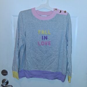 Gray Sweater with Colorful Text and Button Detail 2xl Sweatshirt NWOT Charter Cl